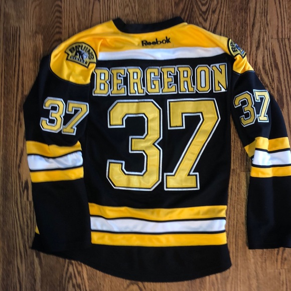 Stitched Patrice Bergeron Bruins Jersey BLACK - Picture 1 of 6